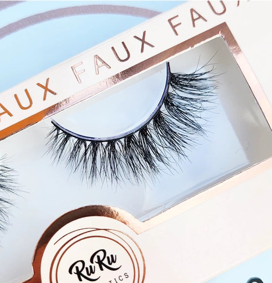 Faux Dora from RuRu's faux mink collection. A winged style for a dramatic cate eye look. Reusable styles and split payment options available.